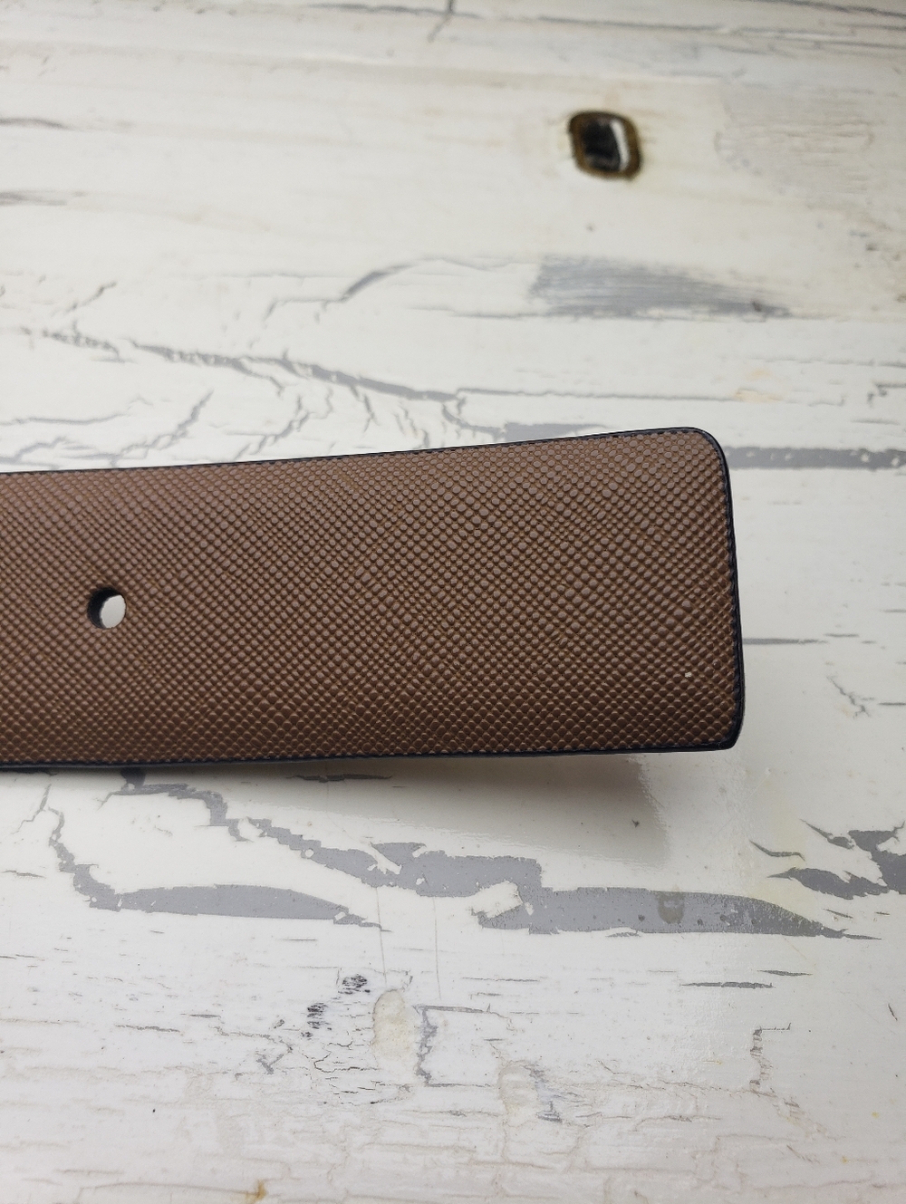 Michael Kors Reversible Leather Belt Taupe/ Tan & Leopard Spot Pattern - size L - Picture 11 of 14